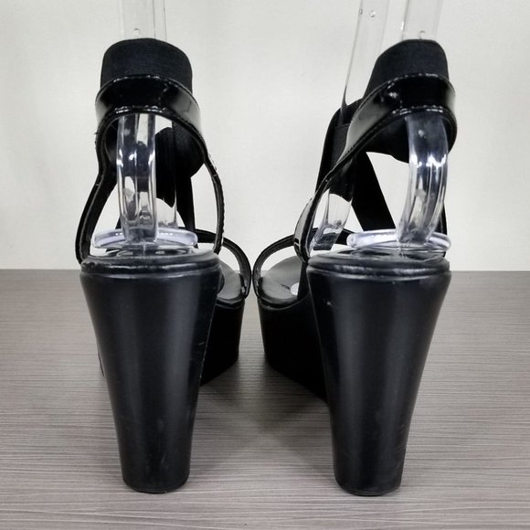 Charles David Feature Wedge Sandals, Black, Womens Size 8 M - Picture 5 of 13